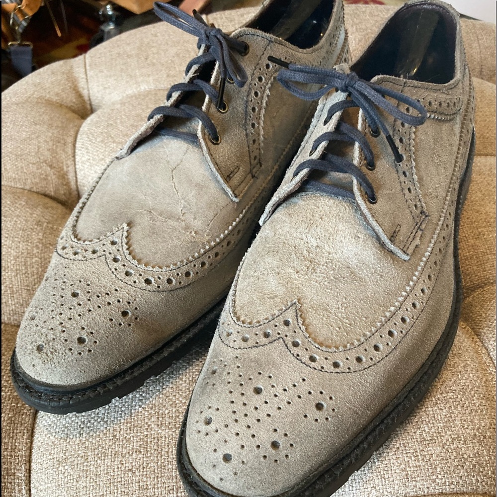 Allen Edmonds Grey Suede Aberdeen Shoes - Size 13